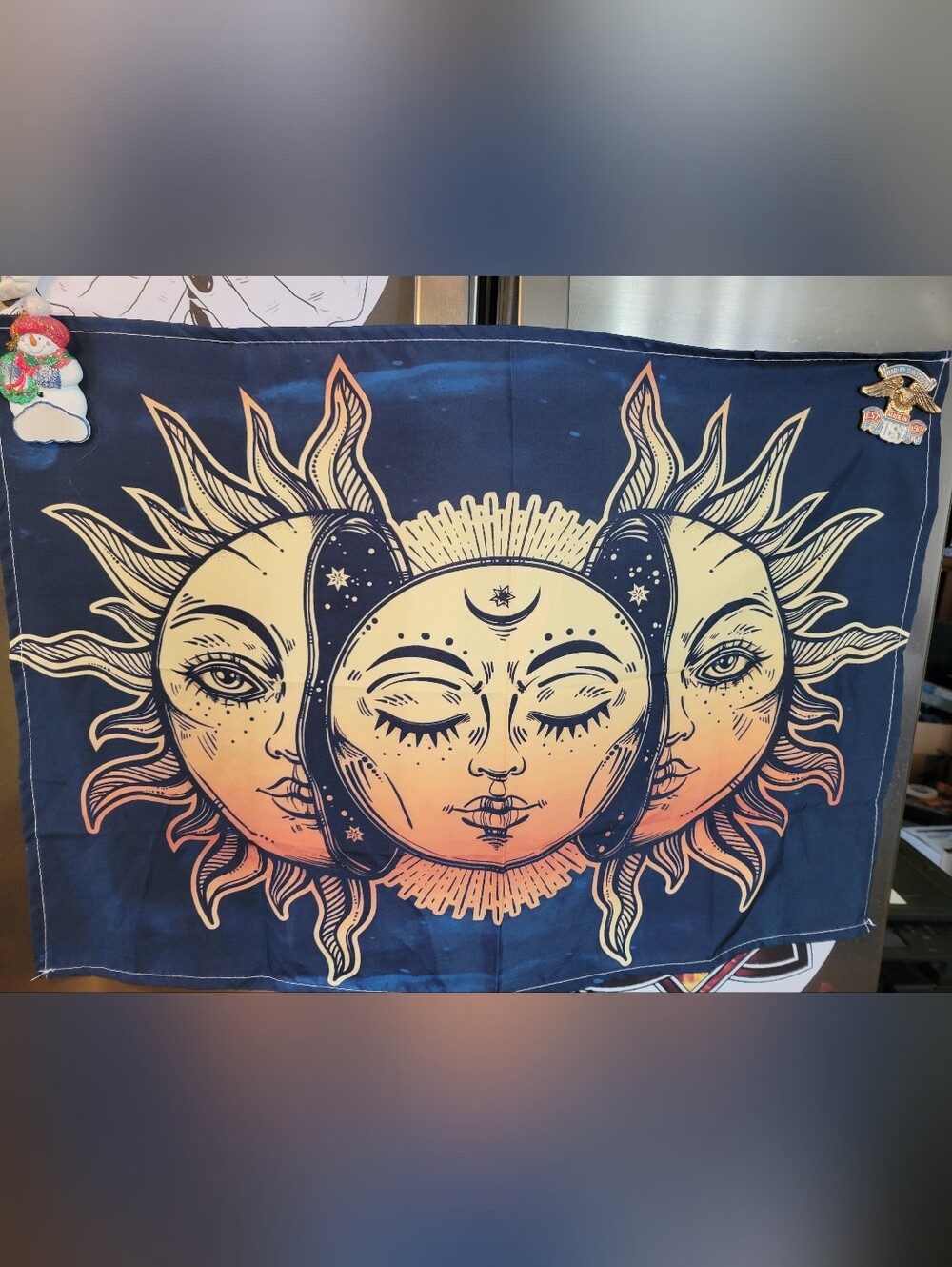 🧋NEW🧋Sun and Moon Wall Tapestry in Black and Peach